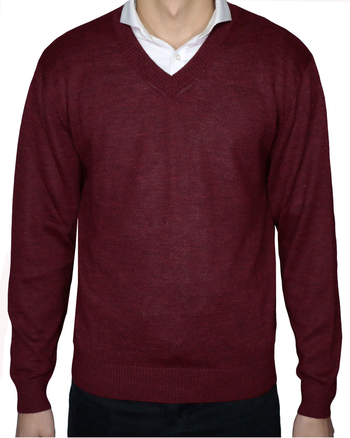 De Colores Herren Alpaka Pullover V Ausschnitt Deva Natur