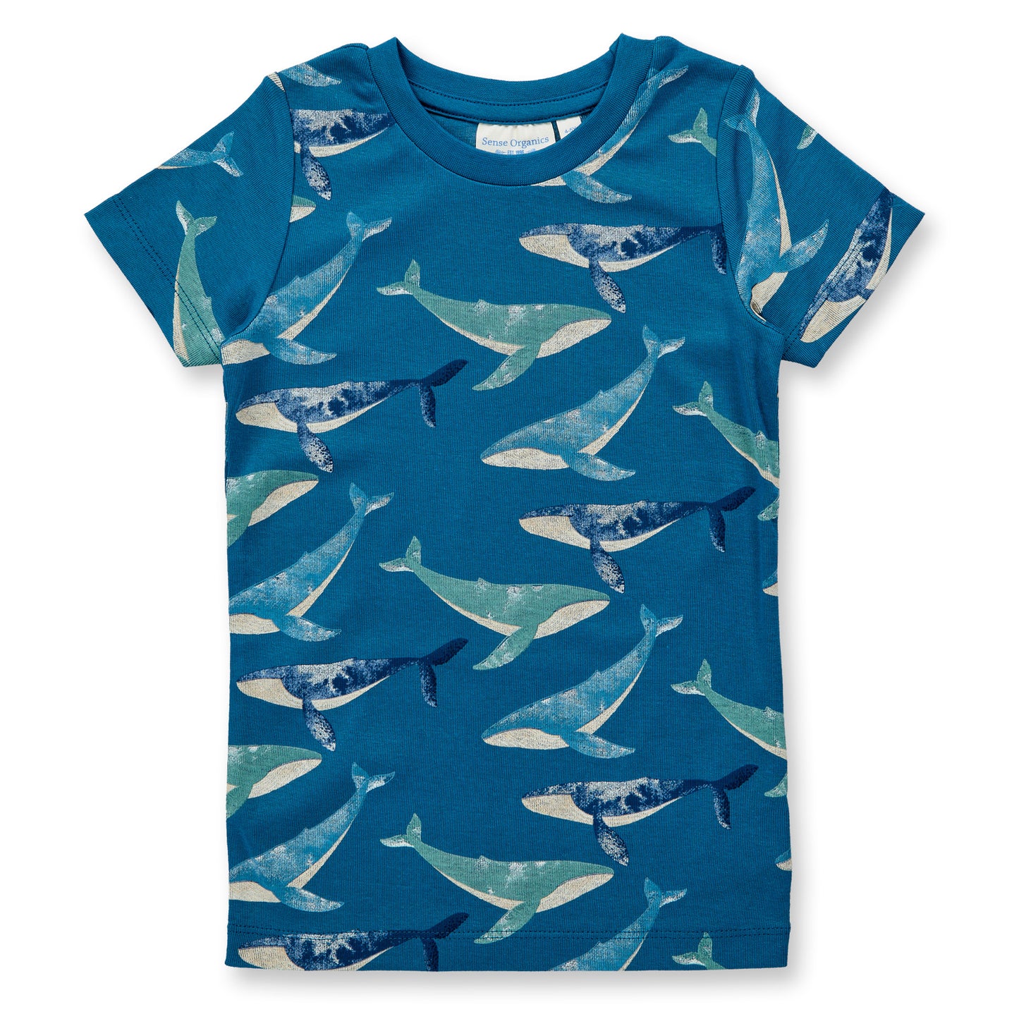 Sense Organics Kinder Short Pyjama Whales Bio Baumwolle