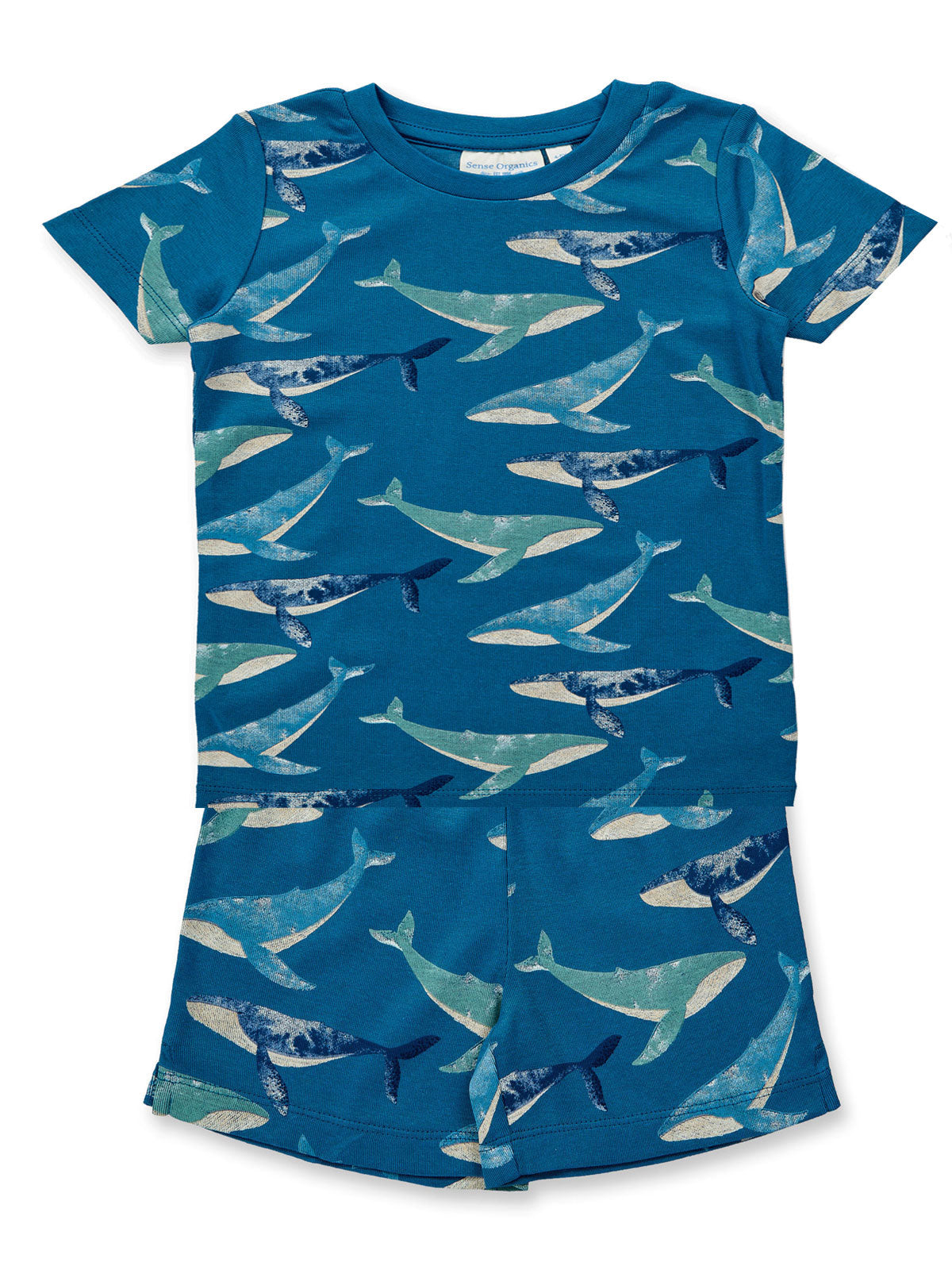 Sense Organics Kinder Short Pyjama Whales Bio Baumwolle