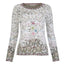 Dunque Damen Jacquard Pulli flowers kbT-Merinowolle Bio Baumwolle