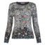 Dunque Damen Jacquard Pulli flowers kbT-Merinowolle Bio Baumwolle