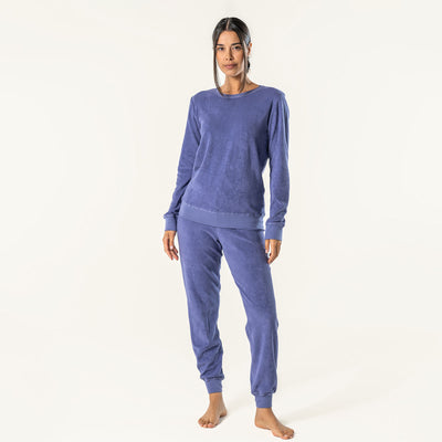 Living Crafts Damen Frottee-Pyjama Bio Baumwolle